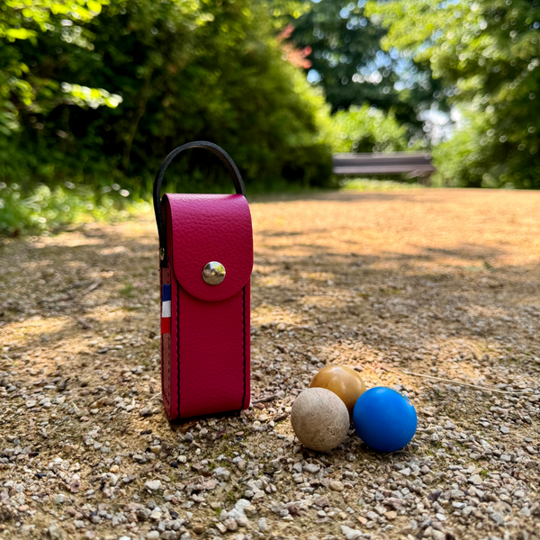 Sacoche de pétanque framboise